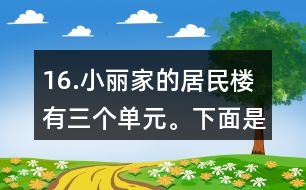 16.小麗家的居民樓有三個(gè)單元。下面是該樓的住戶10月份的用水情況統(tǒng)計(jì)表。