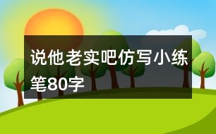 說他老實吧仿寫小練筆80字