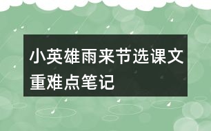 小英雄雨來（節(jié)選）課文重難點(diǎn)筆記