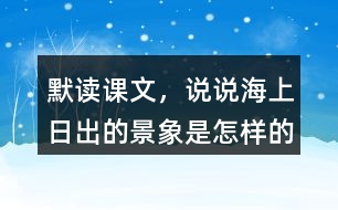 默讀課文，說說海上日出的景象是怎樣的