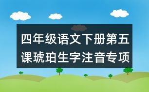 四年級(jí)語(yǔ)文下冊(cè)第五課琥珀生字注音專(zhuān)項(xiàng)訓(xùn)練答案