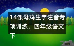 14課母雞生字注音專(zhuān)項(xiàng)訓(xùn)練，四年級(jí)語(yǔ)文下冊(cè)