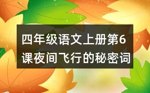 四年級語文上冊第6課夜間飛行的秘密詞語理解