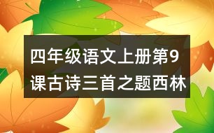 四年級語文上冊第9課古詩三首之題西林壁好詞好句摘抄