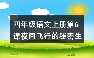 四年級語文上冊第6課夜間飛行的秘密生字組詞與詞語理解