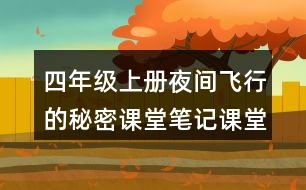 四年級上冊夜間飛行的秘密課堂筆記課堂筆記文中句子解析