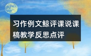 習作例文：鯨評課說課稿教學反思點評