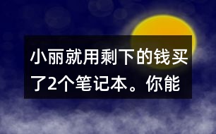 小麗就用剩下的錢買了2個(gè)筆記本。你能提出數(shù)學(xué)問題并解答嗎?