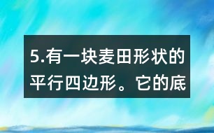 5.有一塊麥田形狀的平行四邊形。它的底是250m，高是84m，共收小麥14.7噸。