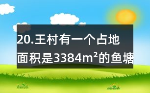 20.王村有一個占地面積是3384m2的魚塘(如下圖)。