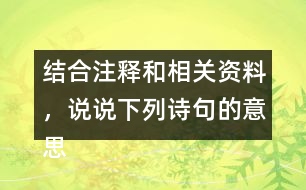 結(jié)合注釋和相關(guān)資料，說(shuō)說(shuō)下列詩(shī)句的意思，王師北定中原日，家祭無(wú)忘告乃翁。