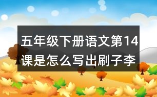 五年級(jí)下冊(cè)語(yǔ)文第14課是怎么寫(xiě)出刷子李的特點(diǎn)