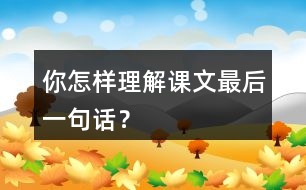 你怎樣理解課文最后一句話(huà)？