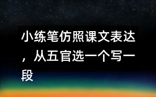 小練筆：仿照課文表達(dá)，從五官選一個寫一段話