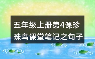 五年級上冊第4課珍珠鳥課堂筆記之句子解析