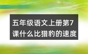 五年級語文上冊第7課什么比獵豹的速度更快課堂筆記常見多音字