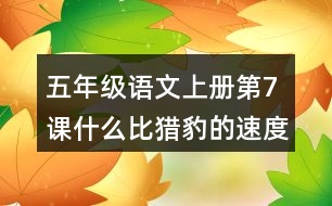 五年級(jí)語(yǔ)文上冊(cè)第7課什么比獵豹的速度更快生字組詞與詞語(yǔ)理解