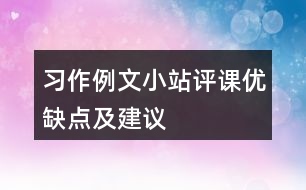 習作例文：小站評課優(yōu)缺點及建議