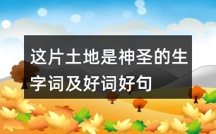 這片土地是神圣的生字詞及好詞好句