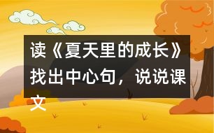 讀《夏天里的成長》找出中心句，說說課文是怎樣圍繞這句話來寫的。