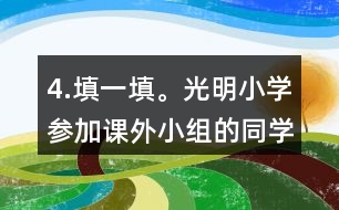 4.填一填。光明小學(xué)參加課外小組的同學(xué)有100人，參加各個(gè)小組的人數(shù)如下表。