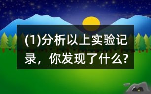 (1)分析以上實驗記錄，你發(fā)現(xiàn)了什么?