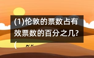 (1)倫敦的票數占有效票數的百分之幾? (2)倫敦的票數比巴黎多百分之幾?