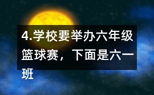 4.學校要舉辦六年級籃球賽，下面是六（一）班和了六（二）班代表隊陣容。