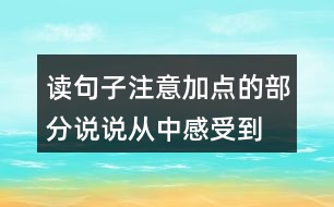 讀句子,注意加點(diǎn)的部分,說說從中感受到“我”怎樣的內(nèi)心世界。