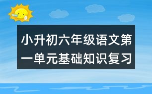 小升初六年級(jí)語文第一單元基礎(chǔ)知識(shí)復(fù)習(xí)