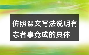 仿照課文寫法,說明有志者事竟成的具體事例