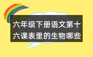 六年級(jí)下冊(cè)語(yǔ)文第十六課表里的生物哪些語(yǔ)句能體現(xiàn)出我是一個(gè)怎樣的孩子