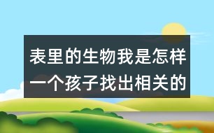 表里的生物我是怎樣一個孩子找出相關(guān)的句子