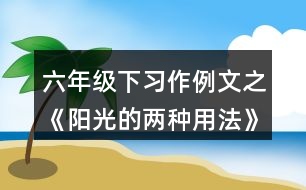 六年級下習(xí)作例文之《陽光的兩種用法》課堂解讀