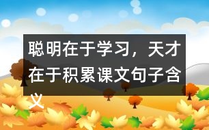 聰明在于學(xué)習(xí)，天才在于積累課文句子含義分析