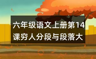 六年級(jí)語(yǔ)文上冊(cè)第14課窮人分段與段落大意