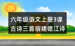 六年級(jí)語(yǔ)文上冊(cè)3課古詩(shī)三首宿建德江詩(shī)句翻譯