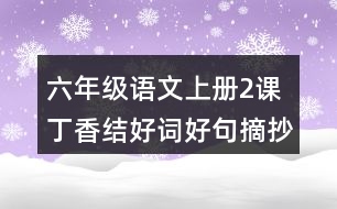 六年級語文上冊2課丁香結(jié)好詞好句摘抄