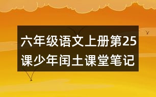 六年級(jí)語文上冊(cè)第25課少年閏土課堂筆記近義詞反義詞