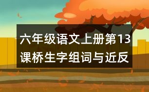 六年級(jí)語(yǔ)文上冊(cè)第13課橋生字組詞與近反義詞