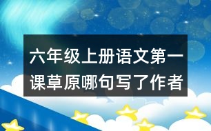 六年級(jí)上冊語文第一課草原哪句寫了作者的感受?