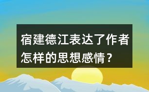 宿建德江表達(dá)了作者怎樣的思想感情？