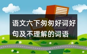 語文六下匆匆好詞好句及不理解的詞語