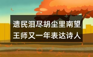 遺民淚盡胡塵里南望王師又一年表達(dá)詩(shī)人怎樣的情感？