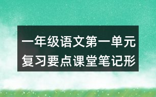 一年級(jí)語(yǔ)文第一單元復(fù)習(xí)要點(diǎn)課堂筆記形近字