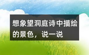 想象望洞庭詩中描繪的景色，說一說