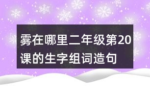 霧在哪里二年級第20課的生字組詞造句