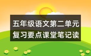 五年級(jí)語文第二單元復(fù)習(xí)要點(diǎn)課堂筆記讀寫提示