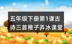 五年級下冊第1課古詩三首稚子弄冰課堂筆記之詩歌譯文