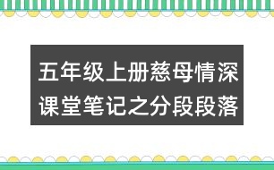 五年級上冊慈母情深課堂筆記之分段段落大意